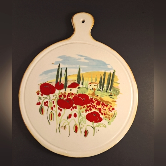 Vtg Sur La Table Italian Countryside Scene Trivet Cheese Tray. Made in Italy - Picture 1 of 3